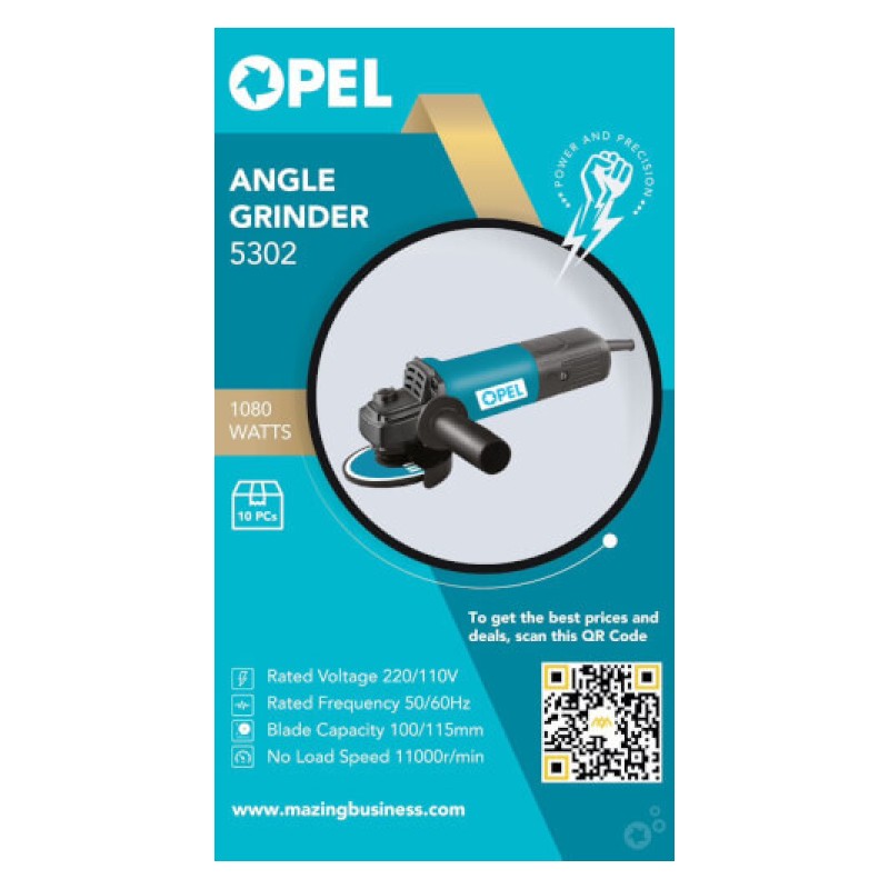 OPEL 5302 - 4" ANGLE GRINDER (1080WATTS)