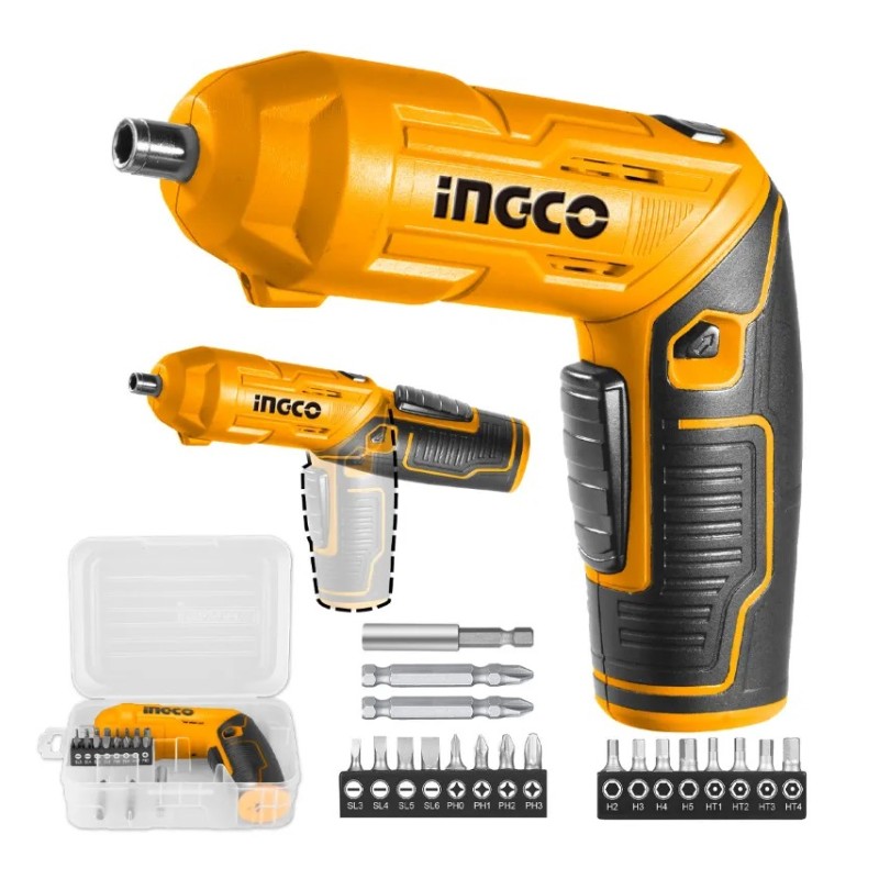 INGCO LITHIUM-ION CORDLESS SCREWDRIVER 4V 1/4" 4NM - CSDLI0442