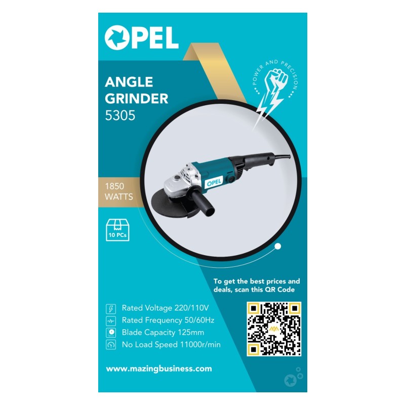 OPEL 5305 - 5"-125MM ANGLE GRINDER (1850Watts)(G15SA)