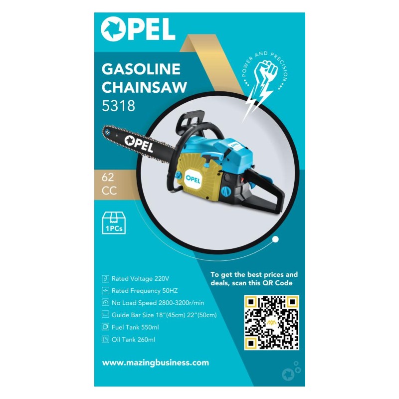 OPEL 5318 - 62CC CHAINSAW (18"-455MM)