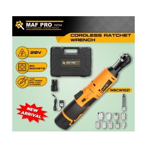 MAF PRO 1/2" SQ. DRIVE CORDLESS RATCHET WRENCH 20V TWO BATTERIES WITH FAST CHARGER - MRCW1021
