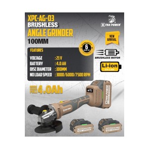 XTRA POWER XPC-AG-03 BRUSHLESS ANGLE GRINDER 100MM 21V