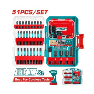 TOTAL 51 PCS IMPACT SCREWDRIVER BITS SET - TACSDL25106