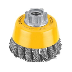DEWALT 65MM - TWIST KNOT WIRE CUP BRUSH -18MM WIRE DT3500-QZ
