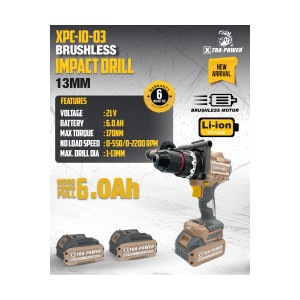 XTRA POWER XPC-ID-03 BRUSHLESS IMPACT DRILL 13MM 21V
