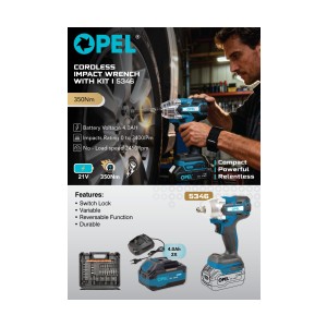OPEL 5346 - 350Nm CORDLESS IMPACT WRENCH KIT