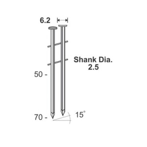 KAYMO COIL NAILS 2.5 X 57 (2 1/4") CN2557CU (300NAILS/COIL)