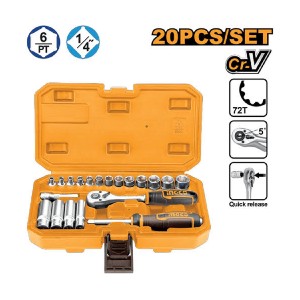 INGCO 20 PCS 1/4" SOCKET SET - HKTS14201