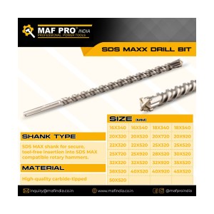 MAF PRO 50X520 SDS MAX HAMMER DRILL BIT CROSS TIP