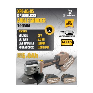XTRA POWER XPC-AG-05 BRUSHLESS ANGLE GRINDER 100MM 21V