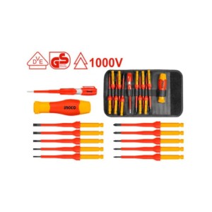 INGCO 12 PCS INTERCHANGEABLE INSULATED SCREWDRIVER SET - HKISD1201