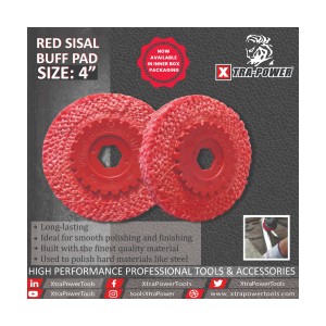 XTRA POWER RED SISAL BUFF PAD 100MM