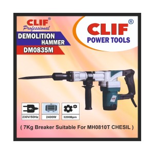 CLIF PROFESSIONAL DEMOLITION HAMMER - 5KG BREAKER WITH 4 SCREW DM0830 (2PCS)