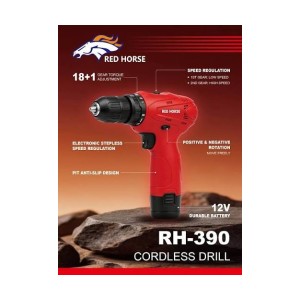 RED HORSE CORDLESS DRILL 12V SINGLE BATTERY - RH - 390