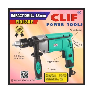 CLIF PLUS DRILL MACHINE 13MM IMPACT EID13RE REVERSE/FORWARD EID13RE (5PCS)