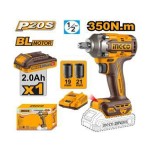 INGCO 20V CORDLESS IMPACT WRENCH SQ. DR.- 1/2 INCH - 350NM - CIWLI20351