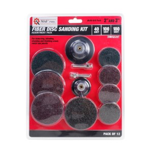 MAF INDIA FIBER DISC SANDING KIT 2'' AND 3'' ASSORTMENT PACK 40# 100# 180#