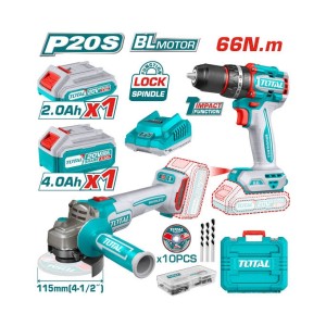 TOTAL CORDLESS 2 PCS COMBO KIT 20V 66N.M. - TCKLI2O286
