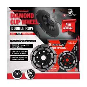 XTRA POWER DIAMOND CUP WHEEL DOUBLE ROW 100X2X20MM