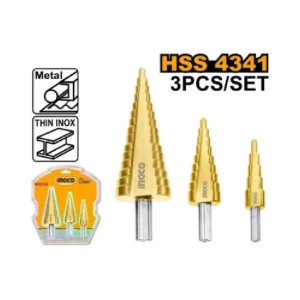 INGCO 3 PCS STEP DRILL BIT SET - AKSDS80401