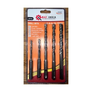 MAF INDIA 5pcs Sds Plus Hammer Drill Bit Set
