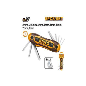 INGCO 8PCS BALL POINT HEX KEY - HHK14082