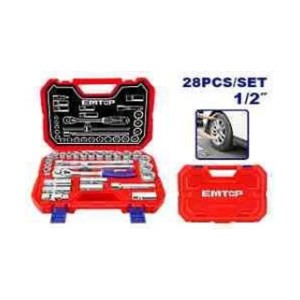 EMTOP 28 PCS 1/2″ SQ.DRIVE SOCKET SET ESKT12281