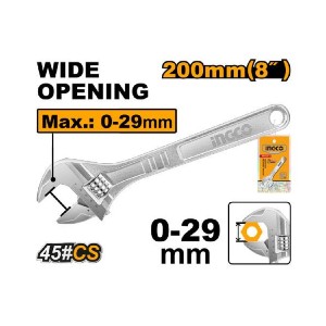 INGCO ADJUSTABLE WRENCH 200MM - HADW131082