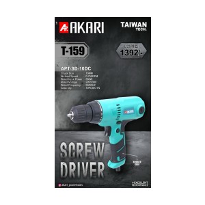 AKARI SCREW DRIVER (HEAVY DUTY) (STEEL: 10MM) (WOOD: 20MM) (0-750RPM) (10 PCS) - APT-SD-10DC
