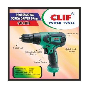 CLIF PROFESSIONAL SCREWDRIVER 10MM (LED) SD10D (10PCS)