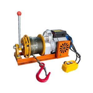 SR ELECTRIC WINCH WITH CLUTCH SQUARE MOTOR LONG REEL DRUM 1 TON X 50 MTR X 8 MM