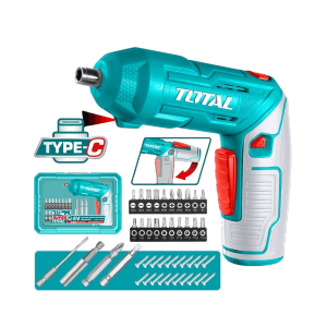TOTAL CORDLESS SCREWDRIVER 4V WITH 19PCS BITS SET (4NM) - TSDLI0442