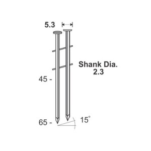KAYMO COIL NAILS 2.3 X 57 (1 3/4") CN2357SU (300NAILS/COIL)