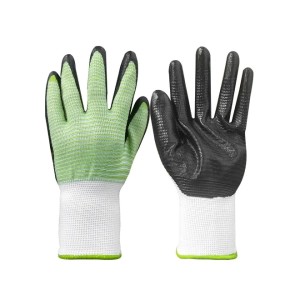 SAFETY GREEN ZEBRA COATING GLOVES (LS-135)