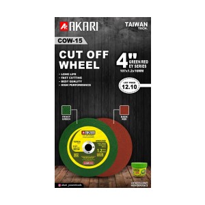 AKARI CUT OF WHEEL 107 X 1.2MM (4") GREEN & RED EY SERIES (1NET) (800PCS)