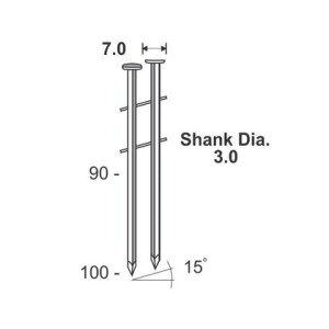 KAYMO COIL NAILS 3.0 X 100 (4") CN30100SU (150NAILS/COIL)