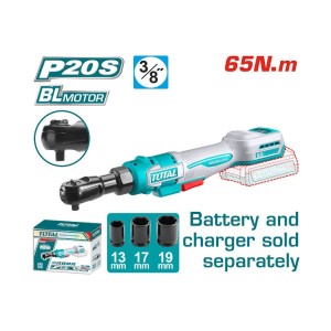 TOTAL CORDLESS DRIVE RATCHET 20V 65N.M. SQ.-3/8" - TDRLI20652