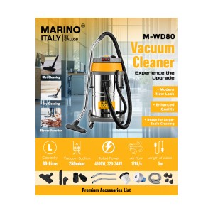 MARINO TRIPLE MOTOR VACCUM CLEANER 4500W 80L - M-WD80