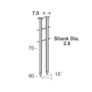 KAYMO COIL NAILS 2.8 X 75 (3") CN2875CU (250NAILS/COIL)