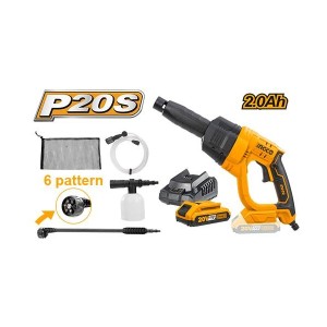 INGCO LITHIUM-ION PRESSURE WASHER 24.8 BAR 20V [2PC] - CPWLI2008