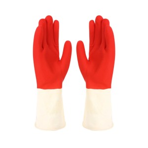 SAFETY INDUSTRIAL GLOVES WHITE RED (LS-114) 110g (144 PAIRS)