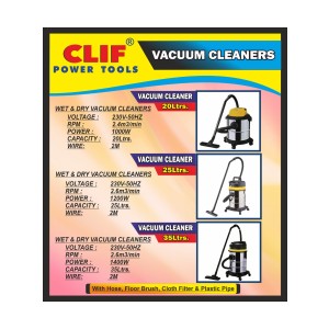 CLIF PROFESSIONAL VACUUM CLEANER 25LTRS VC25A (1PCS)
