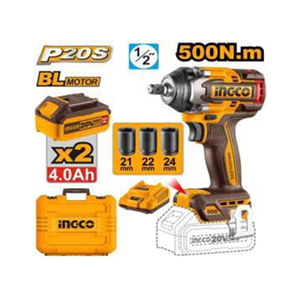 INGCO 20V CORDLESS IMPACT WRENCH SQ. DR.- 1/2 INCH - 500NM - CIWLI2050