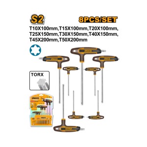 INGCO 8 PCS T-HANDLE TORX WRENCH SET - HHKT80838