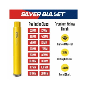 SILVER BULLET CORE DRILL FOR CORE DRILL M/C YELLOW 51*450MM*1.1/4 UNC - WCO 51