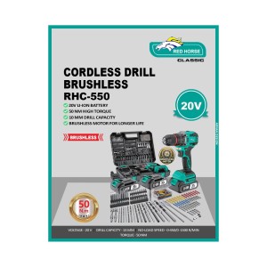 RED HORSE IMPACT DRILL 13MM 21V BRUSHLESS WITH KIT - RHC - 550