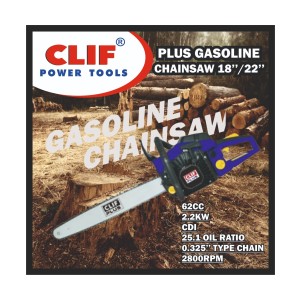 CLIF GASOLINE CHAIN SAW (PLUS)-62CC WITH HEAVY CLIF PLUS CHAIN 22INCH OCH550M (2PCS)