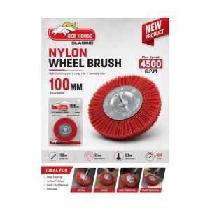 RED HORSE NYLON WHEEL BRUSH 100MM