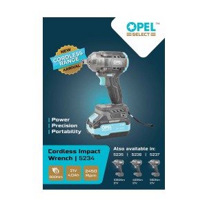 OPEL SELECT 5237 - 550Nm CORDLESS IMPACT WRENCH (21V)