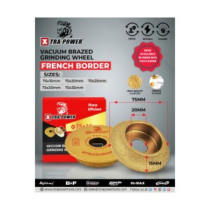 Xtra Power 3 Inch Diamond Moulding Wheel Half Round 75Mm - 15mm